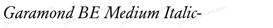 Garamond BE Medium Italic字体转换